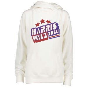 Harris Walz Retro Vibe Kamala Harris Election 2024 Womens Funnel Neck Pullover Hood