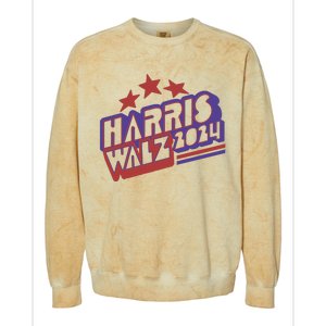 Harris Walz Retro Vibe Kamala Harris Election 2024 Colorblast Crewneck Sweatshirt