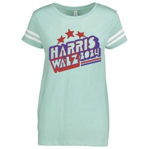 Harris Walz Retro Vibe Kamala Harris Election 2024 Enza Ladies Jersey Football T-Shirt