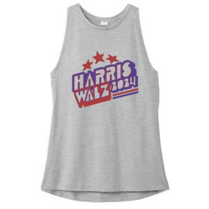 Harris Walz Retro Vibe Kamala Harris Election 2024 Ladies PosiCharge Tri-Blend Wicking Tank