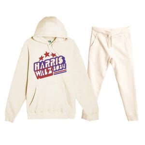 Harris Walz Retro Vibe Kamala Harris Election 2024 Premium Hooded Sweatsuit Set