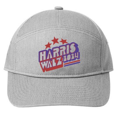 Harris Walz Retro Vibe Kamala Harris Election 2024 7-Panel Snapback Hat