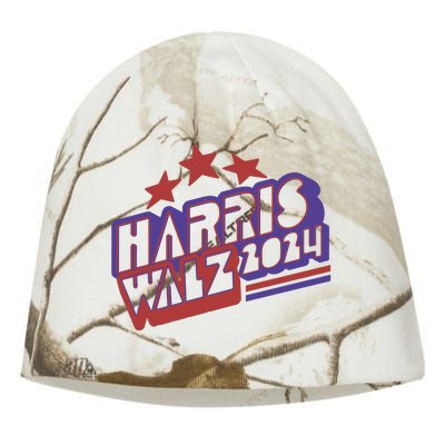 Harris Walz Retro Vibe Kamala Harris Election 2024 Kati - Camo Knit Beanie