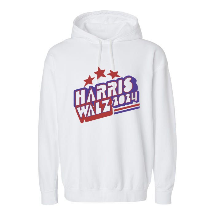 Harris Walz Retro Vibe Kamala Harris Election 2024 Garment-Dyed Fleece Hoodie