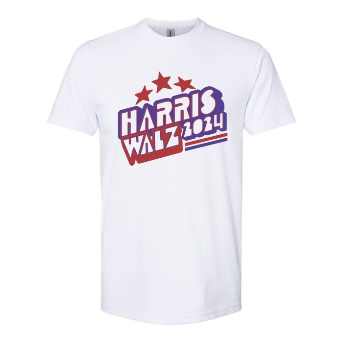 Harris Walz Retro Vibe Kamala Harris Election 2024 Softstyle CVC T-Shirt