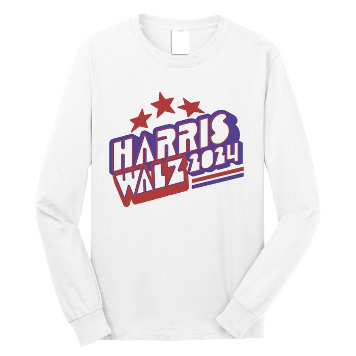 Harris Walz Retro Vibe Kamala Harris Election 2024 Long Sleeve Shirt