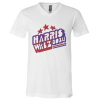 Harris Walz Retro Vibe Kamala Harris Election 2024 V-Neck T-Shirt