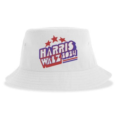 Harris Walz Retro Vibe Kamala Harris Election 2024 Sustainable Bucket Hat