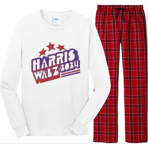 Harris Walz Retro Vibe Kamala Harris Election 2024 Long Sleeve Pajama Set