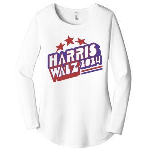 Harris Walz Retro Vibe Kamala Harris Election 2024 Women's Perfect Tri Tunic Long Sleeve Shirt