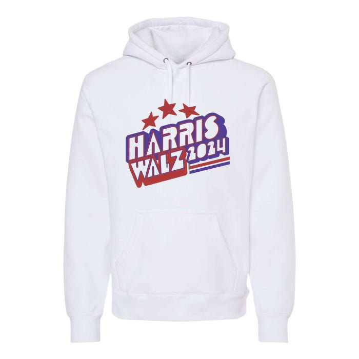 Harris Walz Retro Vibe Kamala Harris Election 2024 Premium Hoodie