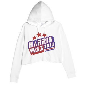 Harris Walz Retro Vibe Kamala Harris Election 2024 Crop Fleece Hoodie