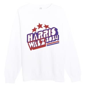 Harris Walz Retro Vibe Kamala Harris Election 2024 Premium Crewneck Sweatshirt