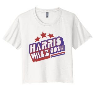 Harris Walz Retro Vibe Kamala Harris Election 2024 Women's Crop Top Tee