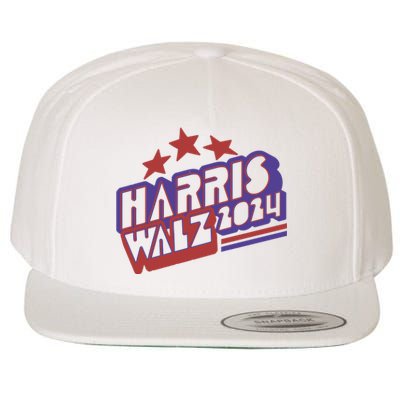 Harris Walz Retro Vibe Kamala Harris Election 2024 Wool Snapback Cap