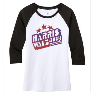 Harris Walz Retro Vibe Kamala Harris Election 2024 Women's Tri-Blend 3/4-Sleeve Raglan Shirt