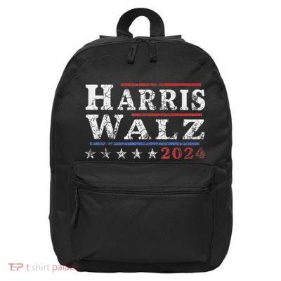 Harris Waltz2024 Retro Stripe Kamala Harris Tim Waltz24 16 in Basic Backpack