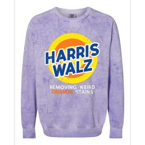 Harris Walz Removing Weird Orange Stains Colorblast Crewneck Sweatshirt