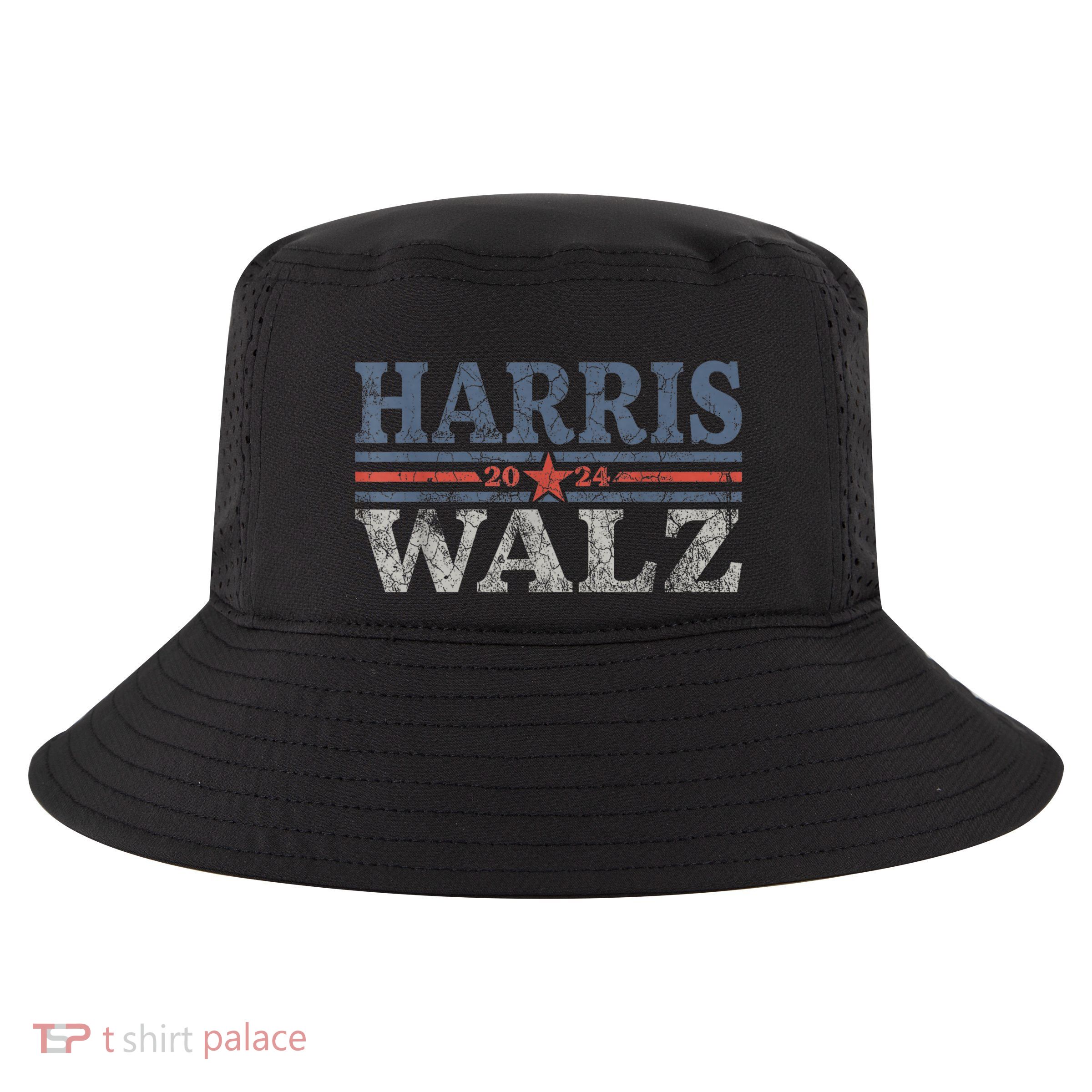 Harris Waltz2024 Retro Stripe Kamala Harris Tim Waltz24 Cool Comfort Performance Bucket Hat