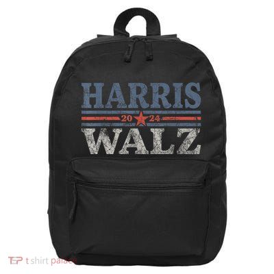 Harris Waltz2024 Retro Stripe Kamala Harris Tim Waltz24 16 in Basic Backpack