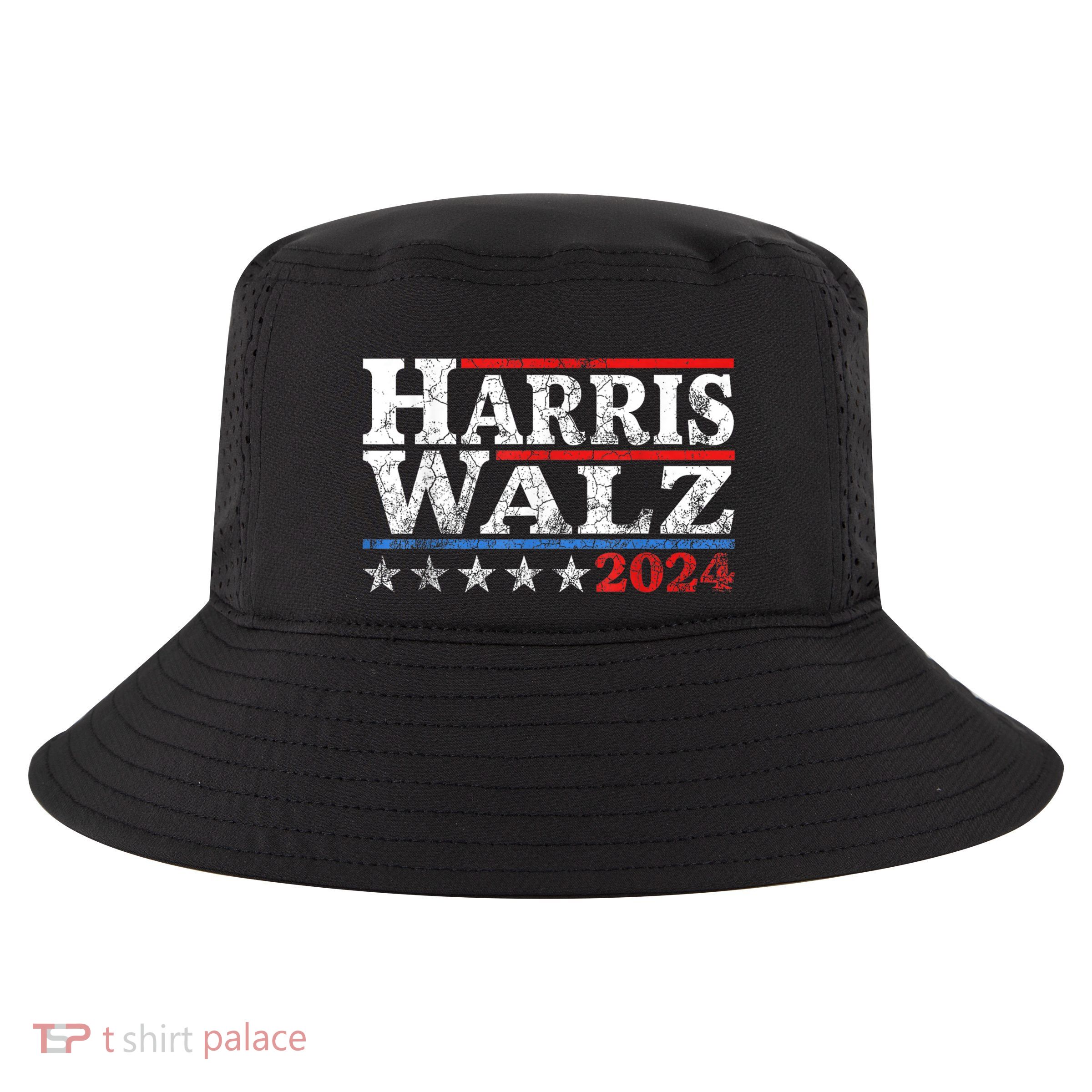 Harris Waltz2024 Retro Stripe Kamala Harris Tim Waltz24 Cool Comfort Performance Bucket Hat