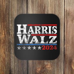 Harris Waltz2024 Retro Stripe Kamala Harris Tim Waltz24 Coaster