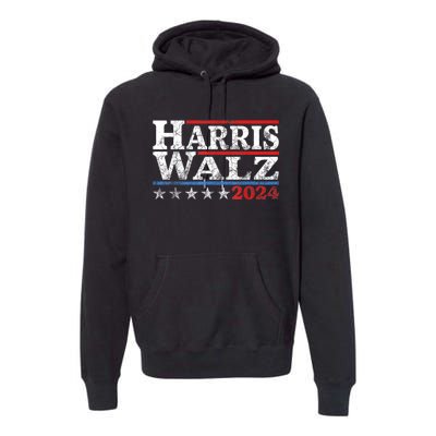 Harris Waltz2024 Retro Stripe Kamala Harris Tim Waltz24 Premium Hoodie