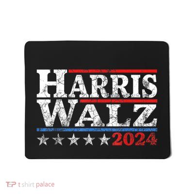 Harris Waltz2024 Retro Stripe Kamala Harris Tim Waltz24 Mousepad