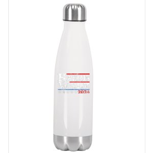 Harris Waltz2024 Retro Stripe Kamala Harris Tim Waltz24 Stainless Steel Insulated Water Bottle