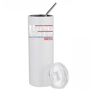 Harris Waltz2024 Retro Stripe Kamala Harris Tim Waltz24 Stainless Steel Tumbler