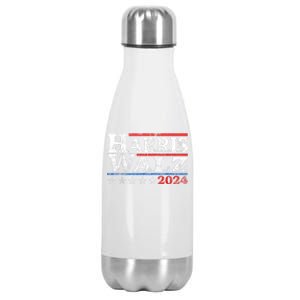 Harris Waltz2024 Retro Stripe Kamala Harris Tim Waltz24 Stainless Steel Insulated Water Bottle