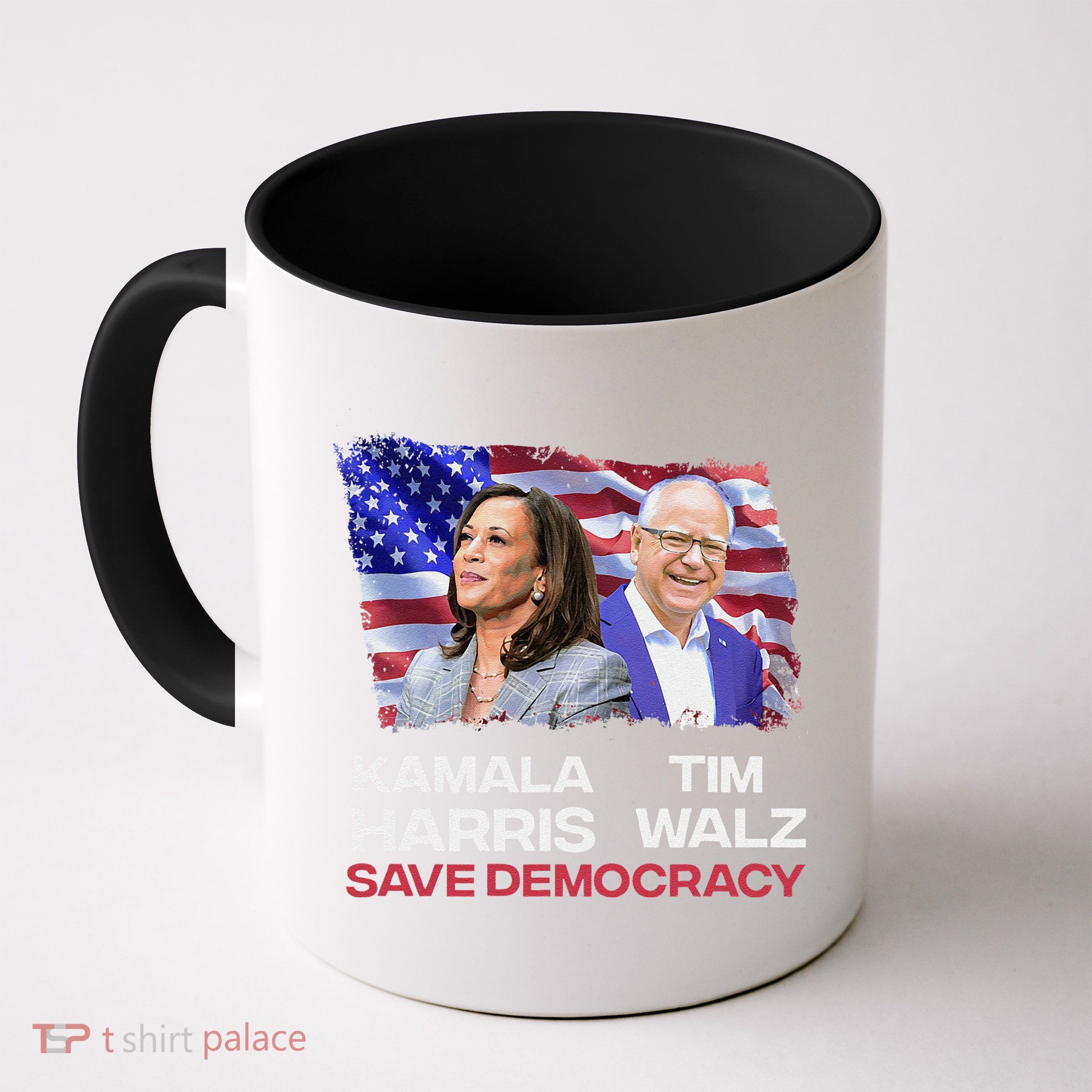Harris Walz Save Democracy 2024 Kamala Harris Tim Walz Coffee Mug