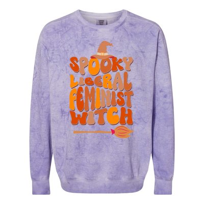 Halloween Witch Spooky Liberal Feminist Cool Gift Colorblast Crewneck Sweatshirt