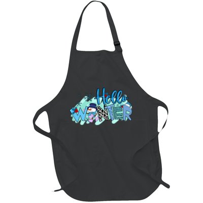 Hello Winter Snowman Christmas Snowflake Gift Apron