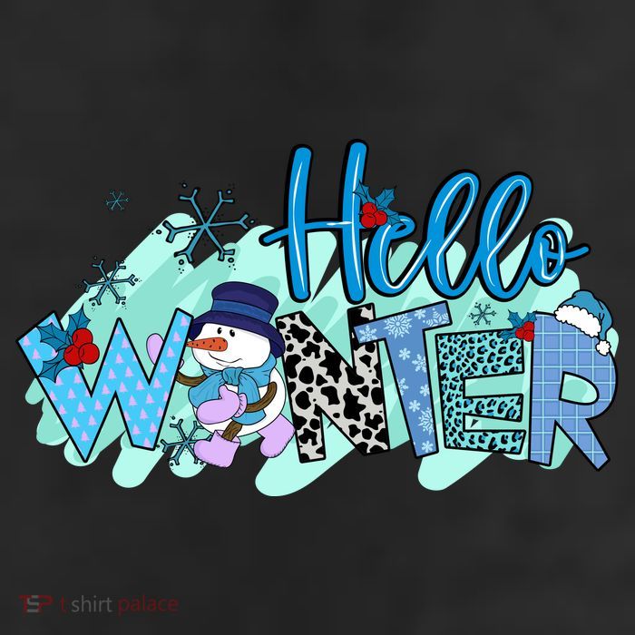 Hello Winter Snowman Christmas Snowflake Gift 11oz C Handle Ceramic Mug
