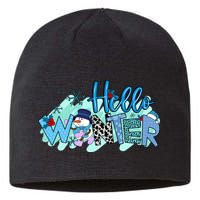 Hello Winter Snowman Christmas Snowflake Gift Sustainable Beanie
