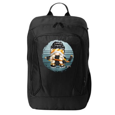 Hockey Winter Sports Vintage Ice Hockey Gnome Meaningful Gift City Backpack