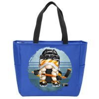 Hockey Winter Sports Vintage Ice Hockey Gnome Meaningful Gift Zip Tote Bag