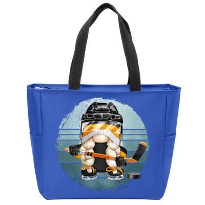 Hockey Winter Sports Vintage Ice Hockey Gnome Meaningful Gift Zip Tote Bag