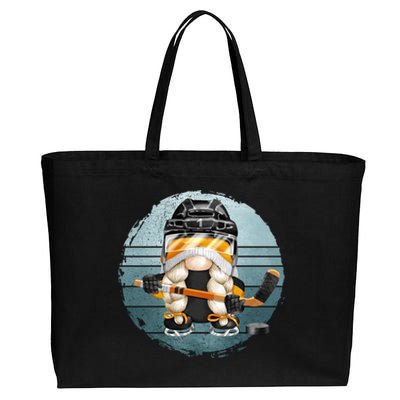 Hockey Winter Sports Vintage Ice Hockey Gnome Meaningful Gift Cotton Canvas Jumbo Tote