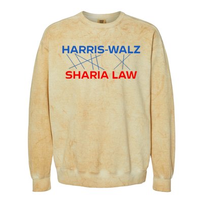 Harris Walz Sharia Law Colorblast Crewneck Sweatshirt