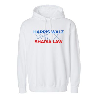 Harris Walz Sharia Law Garment-Dyed Fleece Hoodie