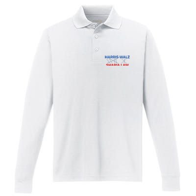 Harris Walz Sharia Law Performance Long Sleeve Polo