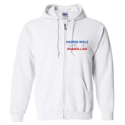 Harris Walz Sharia Law Full Zip Hoodie