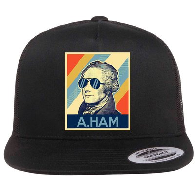 Hamilton Wearing Sunglasses Flat Bill Trucker Hat