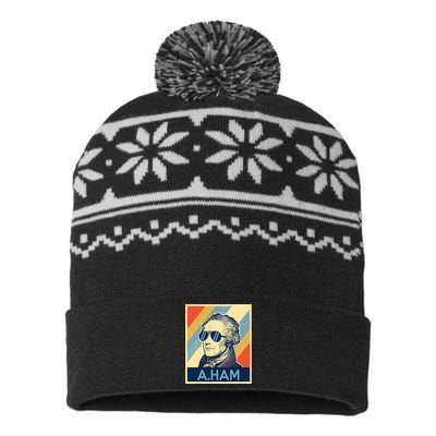 Hamilton Wearing Sunglasses USA-Made Snowflake Beanie