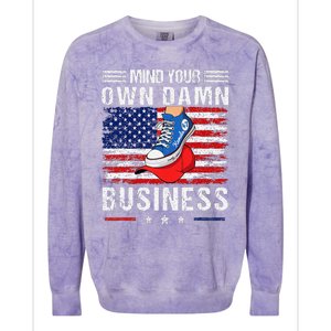 Harris Waltz Stepping On Red Hat Mind Your Own Damn Business Colorblast Crewneck Sweatshirt