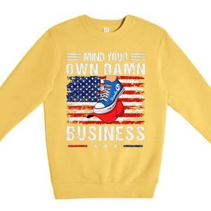 Harris Waltz Stepping On Red Hat Mind Your Own Damn Business Premium Crewneck Sweatshirt