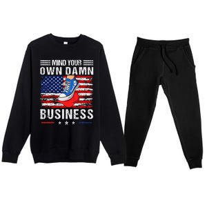 Harris Waltz Stepping On Red Hat Mind Your Own Damn Business Premium Crewneck Sweatsuit Set