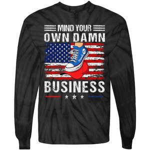 Harris Waltz Stepping On Red Hat Mind Your Own Damn Business Tie-Dye Long Sleeve Shirt